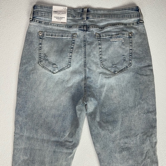 International Concepts Ripped Straight-Leg Jeans Light Indigo Size 10P NWT - Picture 10 of 11